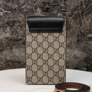 Túi Gucci Padlock Mini Phone Bag Đen Leather GG Canvas