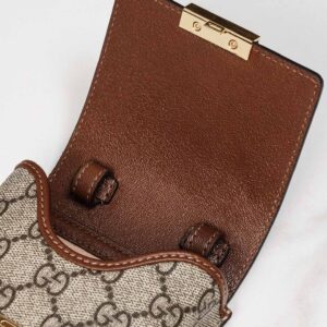 Túi Gucci Padlock Mini Phone Bag Đen Leather GG Canvas