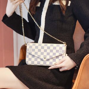 Túi LV Félicie Pochette Damier White Pink