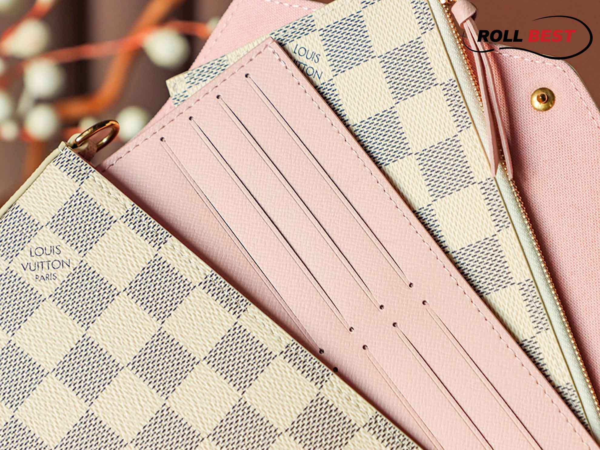 Túi LV Félicie Pochette Damier White Pink