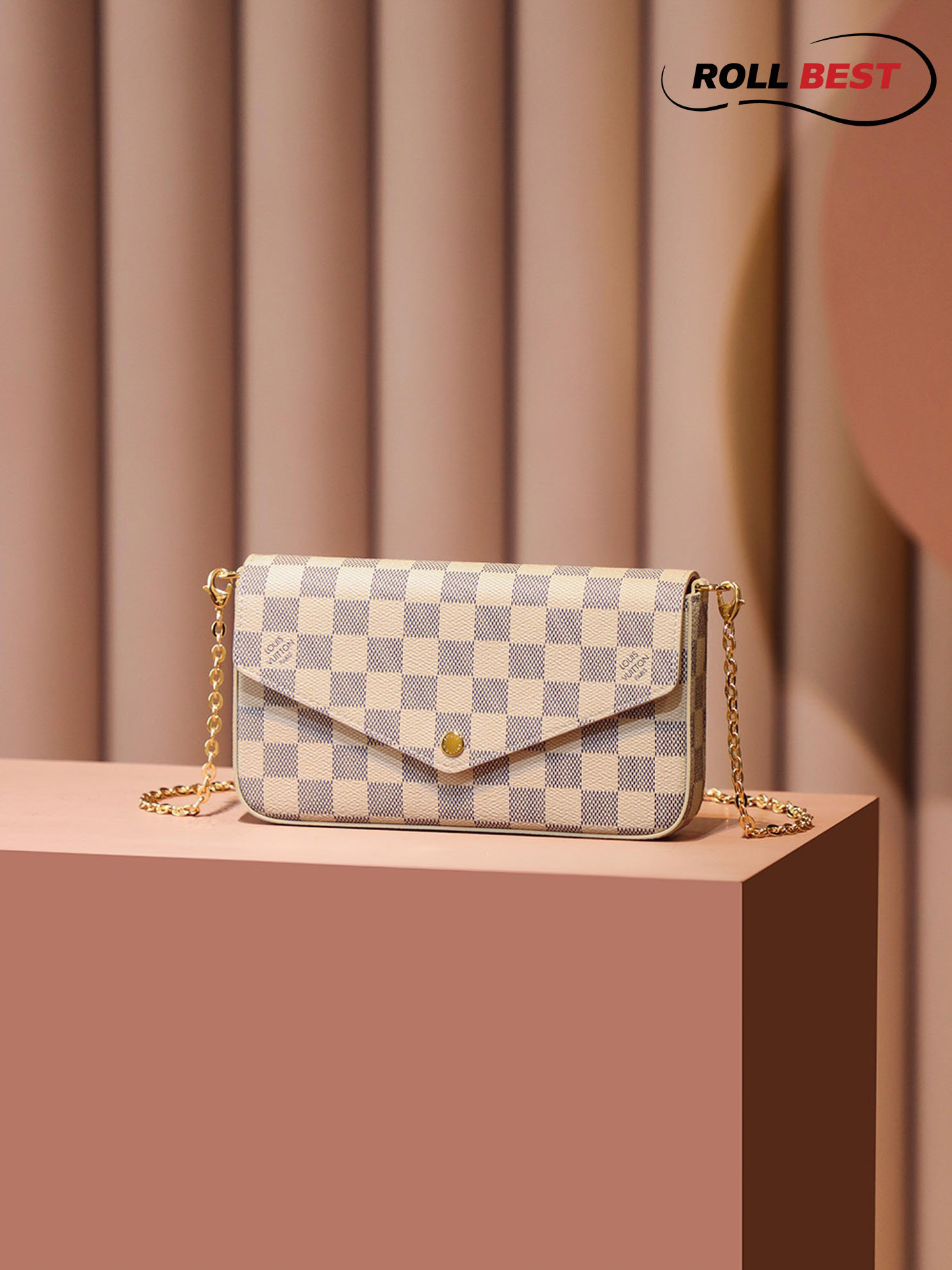 Túi LV Félicie Pochette Damier White Pink