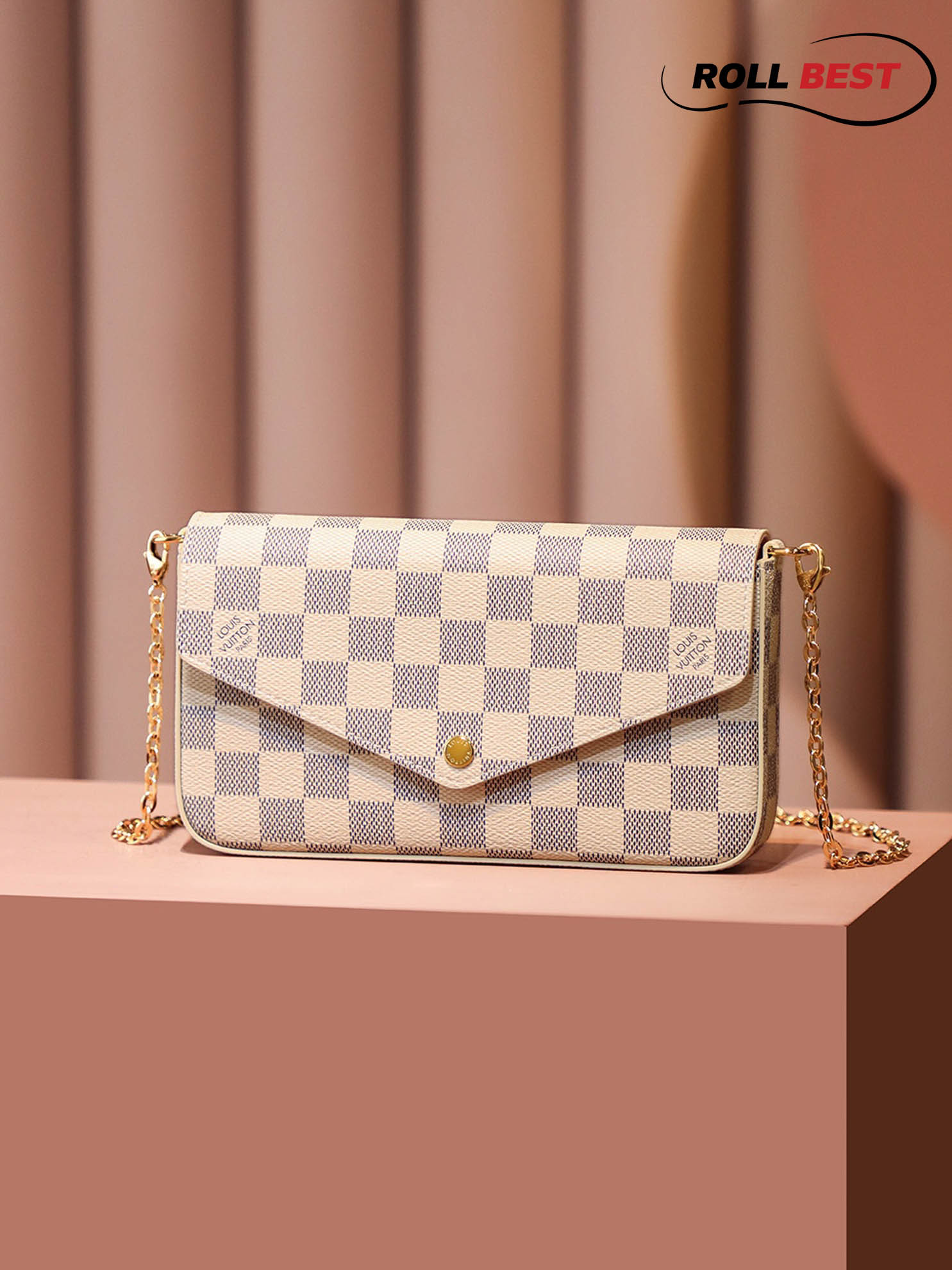 Túi LV Félicie Pochette Damier White Pink