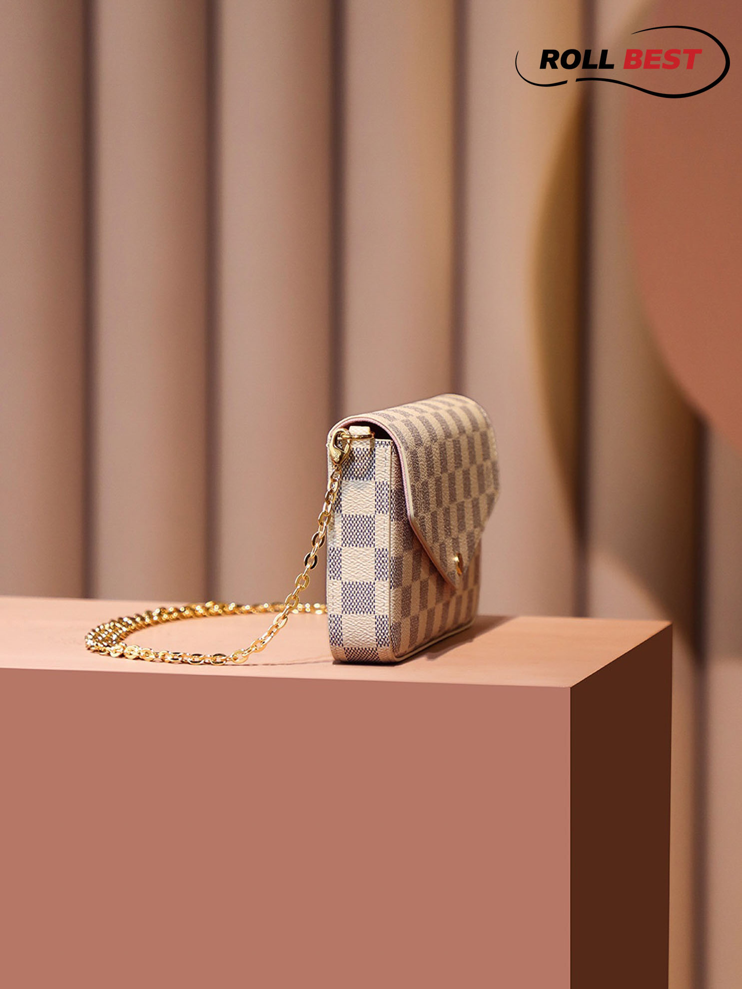 Túi LV Félicie Pochette Damier White Pink