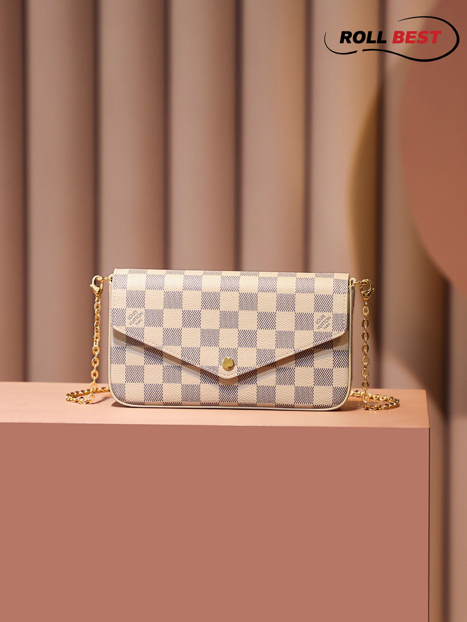 Túi LV Félicie Pochette Damier White Pink