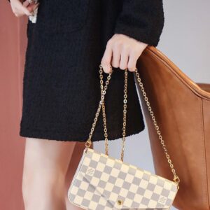 Túi LV Félicie Pochette Damier White Pink