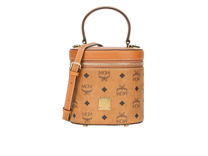 Túi MCM Cylinder Crossbody Visetos Cognac