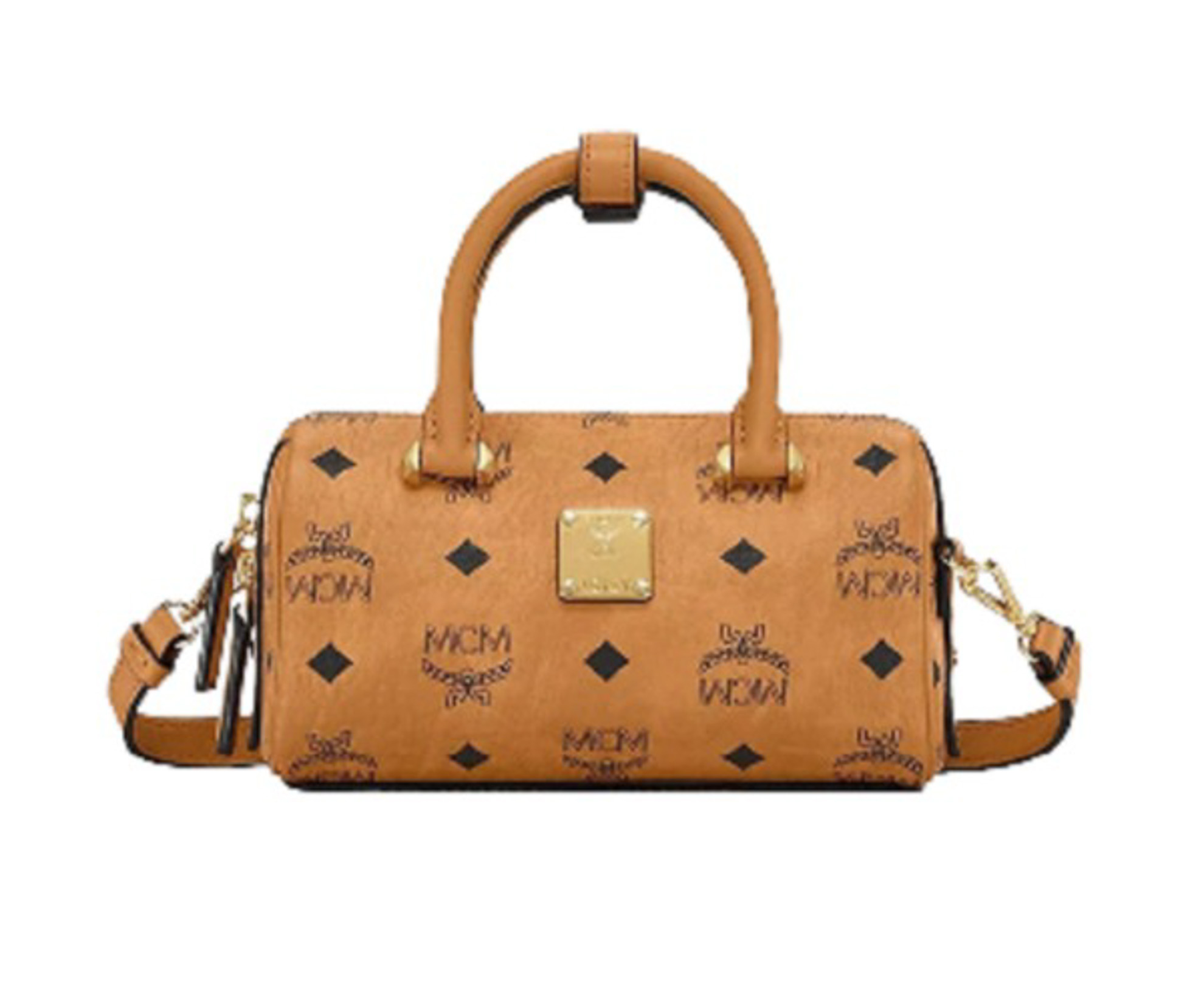 Túi MCM Essential Boston Bag Visetos Cognac