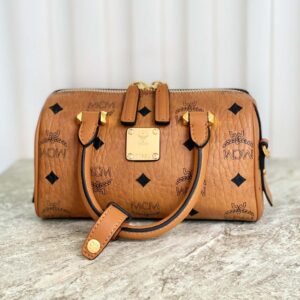 Túi MCM Essential Boston Bag Visetos Cognac