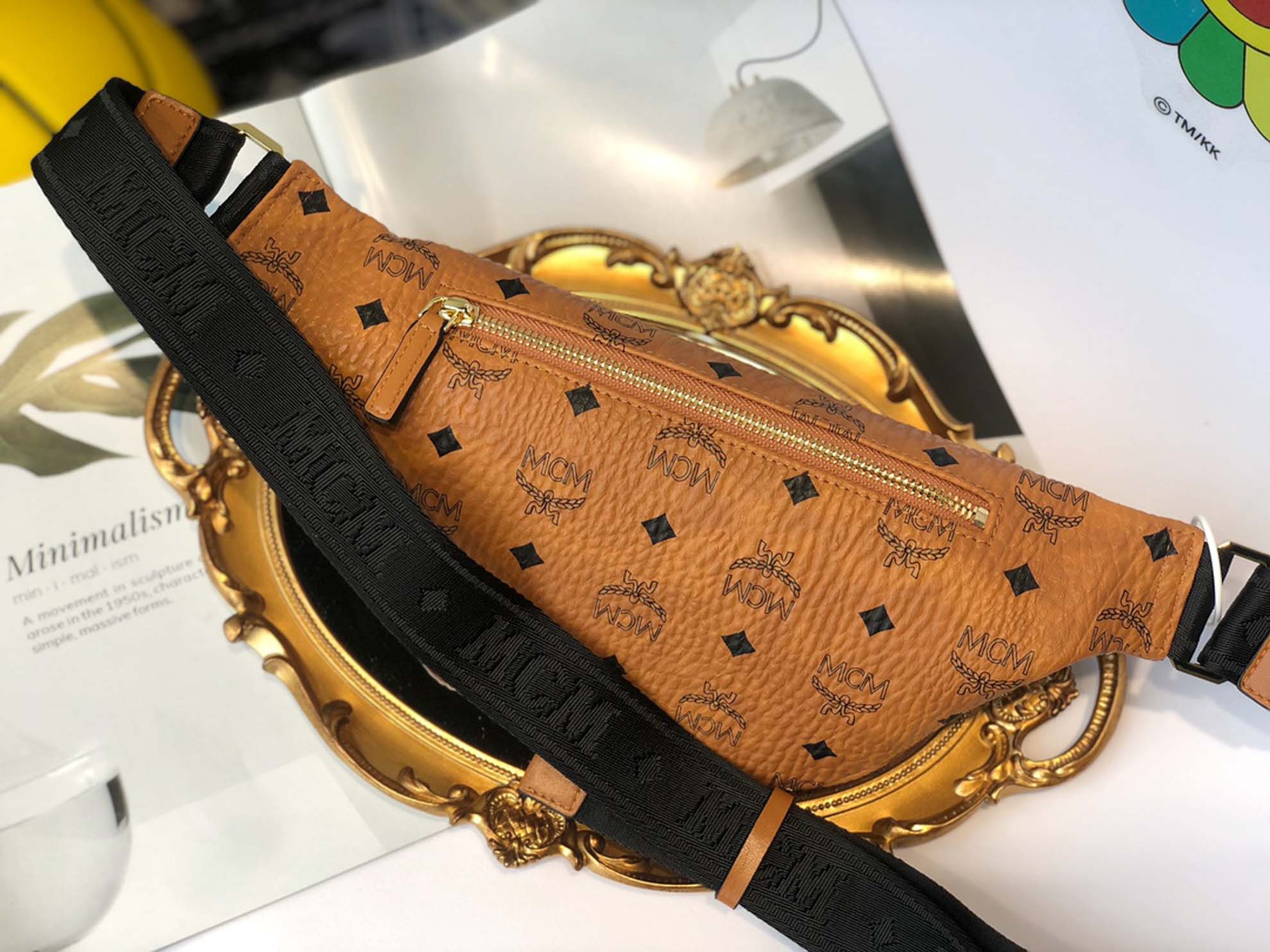 Túi MCM Medium Fursten Belt Bag In Visetos Cognac