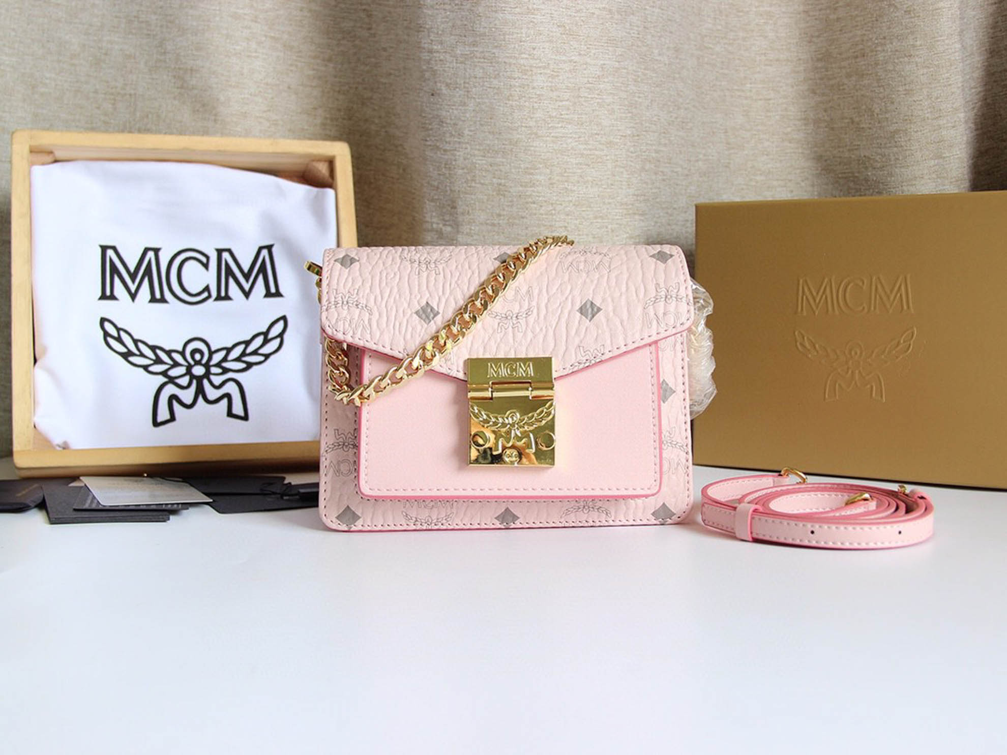 Túi MCM Millie Crossbody Visetos Pink