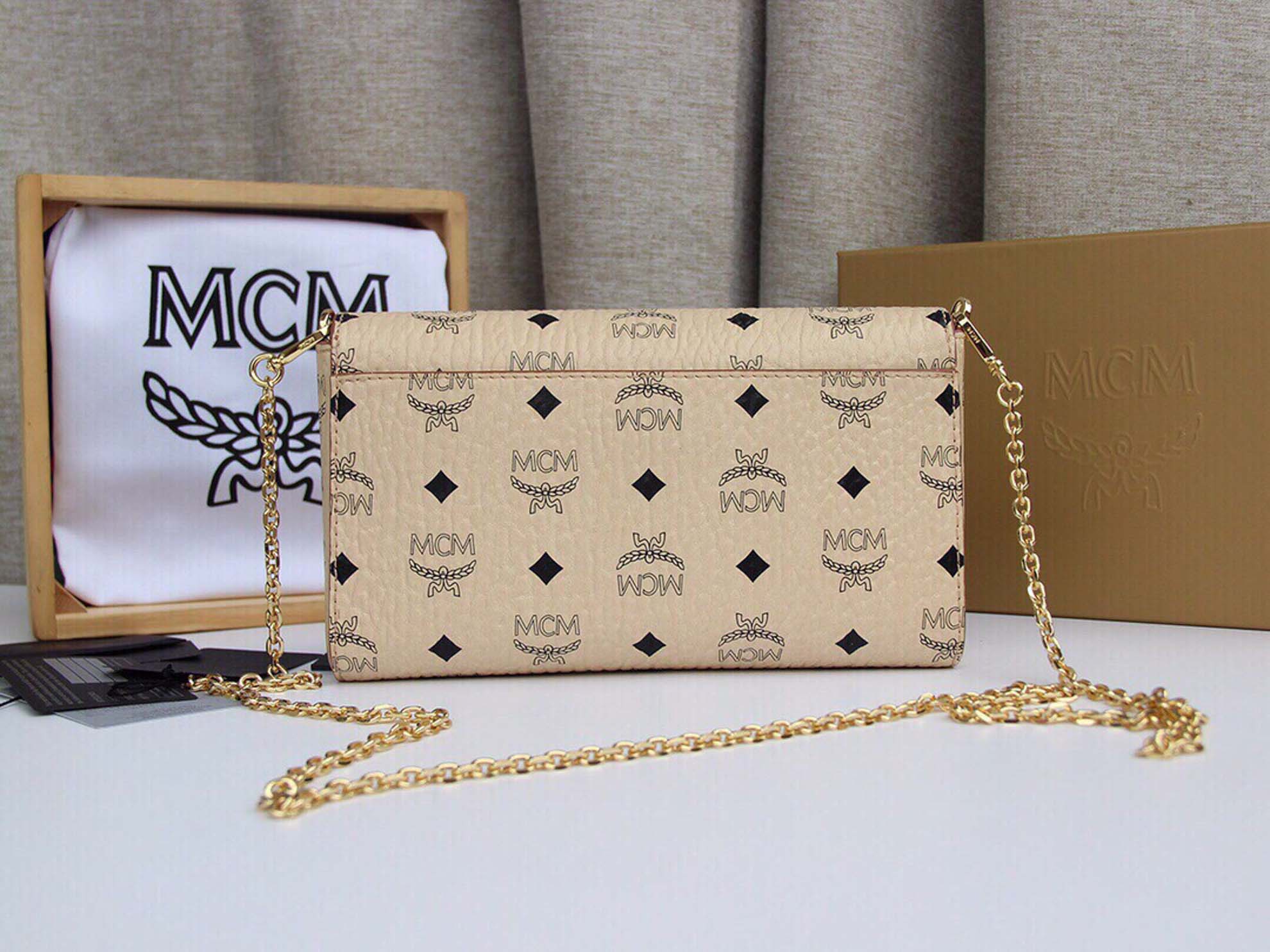 Túi MCM Millie Flap Crossbody Visetos Beige