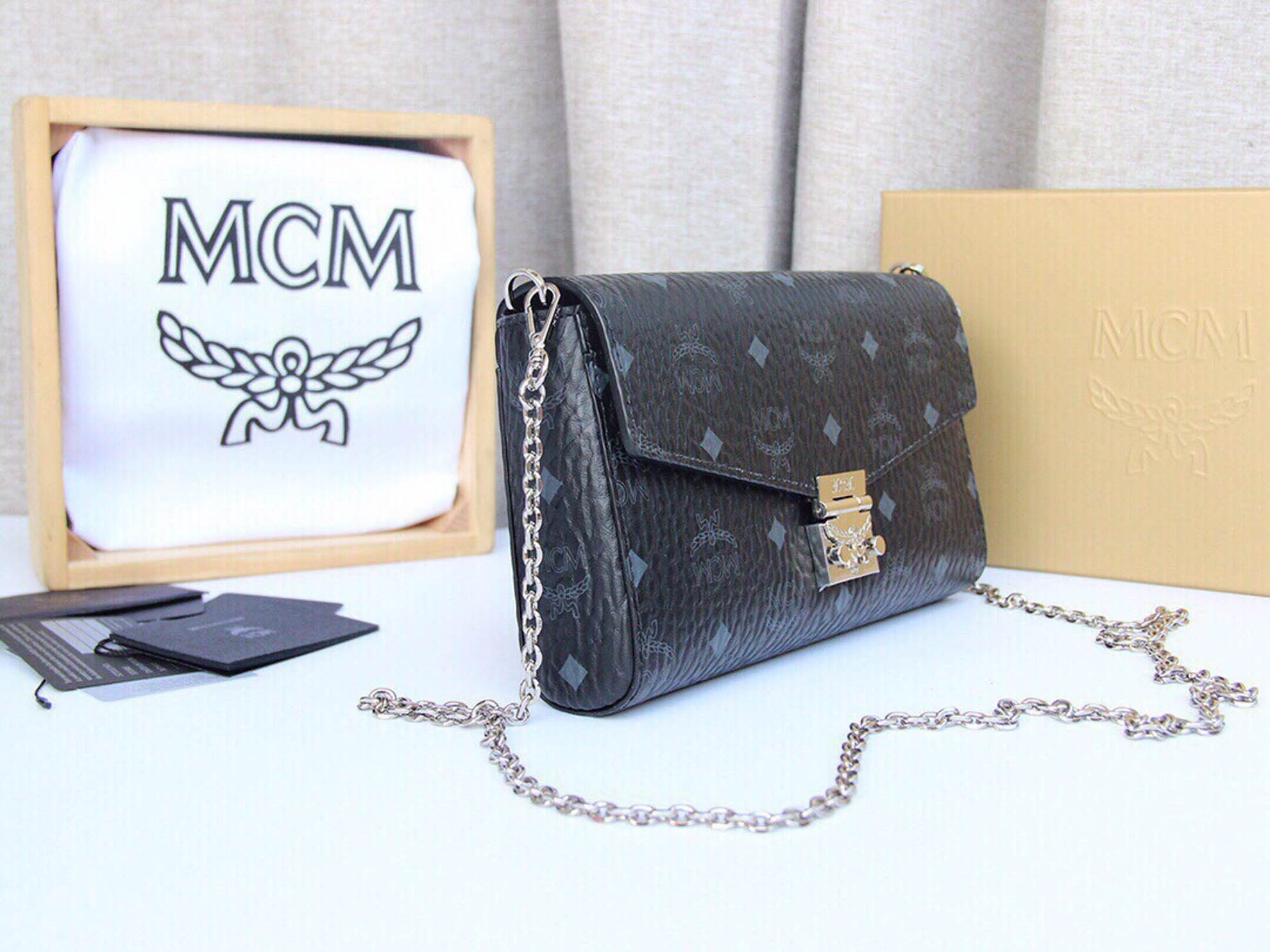 Túi MCM Millie Flap Crossbody Visetos Black