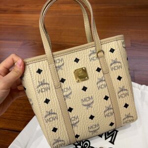 Túi MCM Mini Toni Shopper Visetos 'Beige Black'