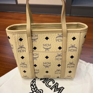 Túi MCM Mini Toni Shopper Visetos 'Beige Black'