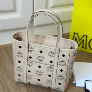 Túi MCM Mini Toni Shopper Visetos 'Beige Black'