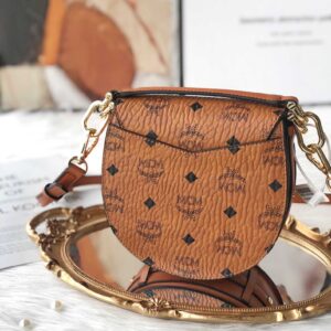 Túi MCM Patricia Round Crossbody Wallet in Visetos Cognac