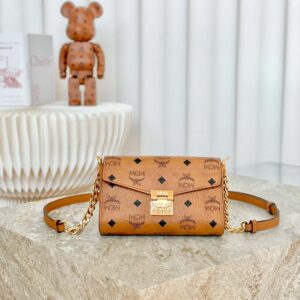 Túi MCM Small Millie Crossbody in Visetos Cognac