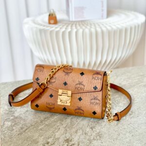 Túi MCM Small Millie Crossbody in Visetos Cognac