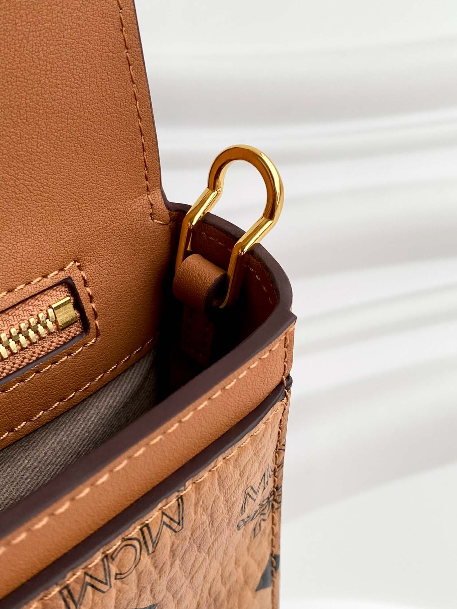 Túi MCM Small Millie Crossbody in Visetos Cognac