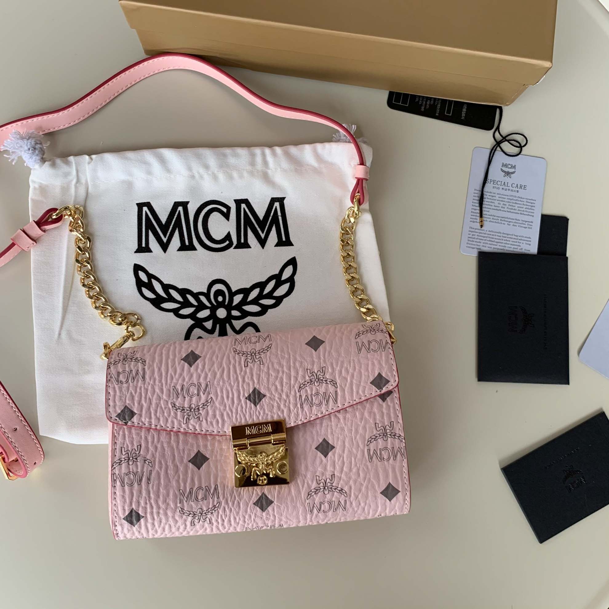 Túi MCM Small Millie Crossbody in Visetos Pink