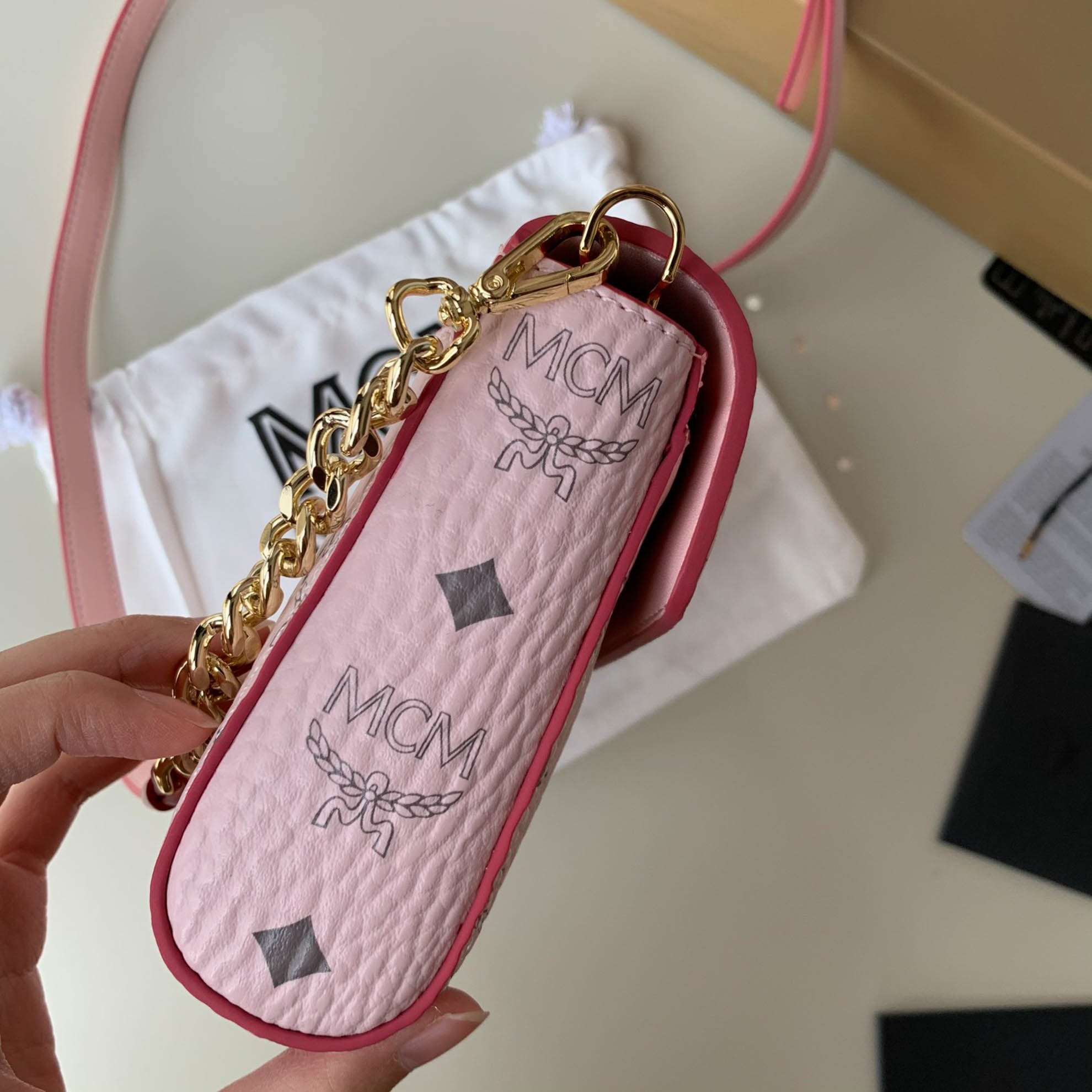 Túi MCM Small Millie Crossbody in Visetos Pink