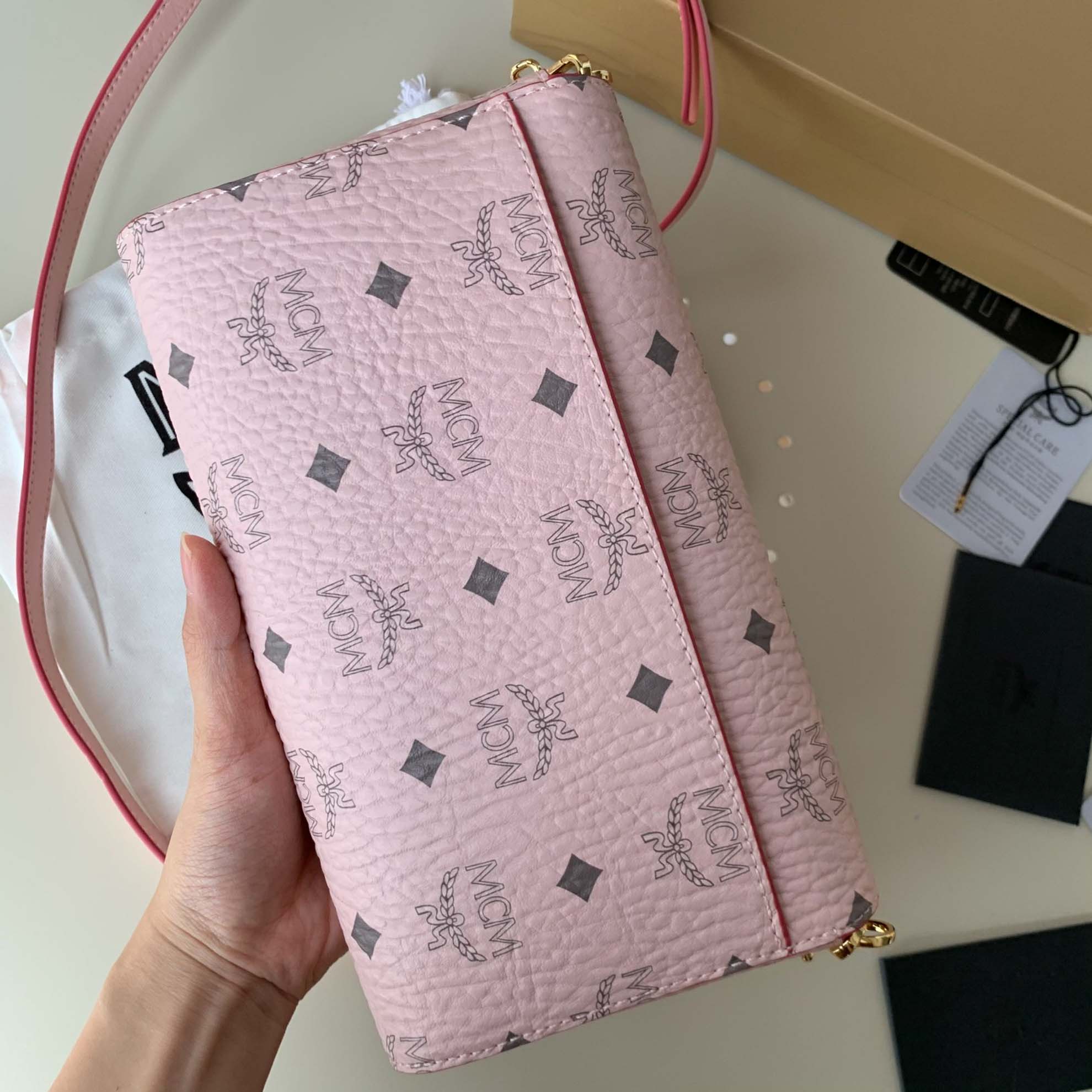 Túi MCM Small Millie Crossbody in Visetos Pink