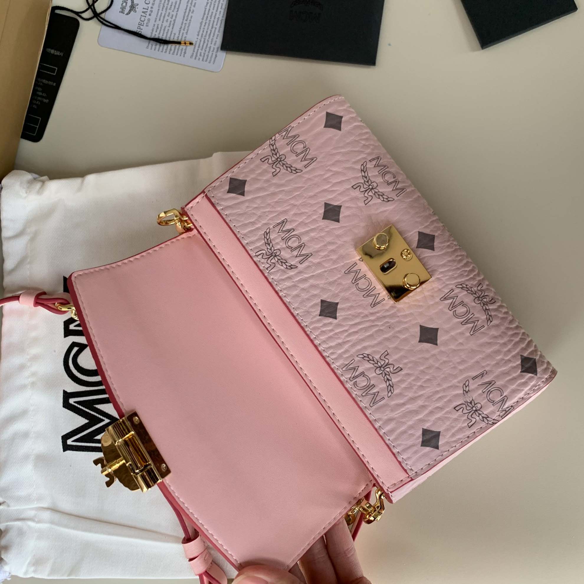 Túi MCM Small Millie Crossbody in Visetos Pink