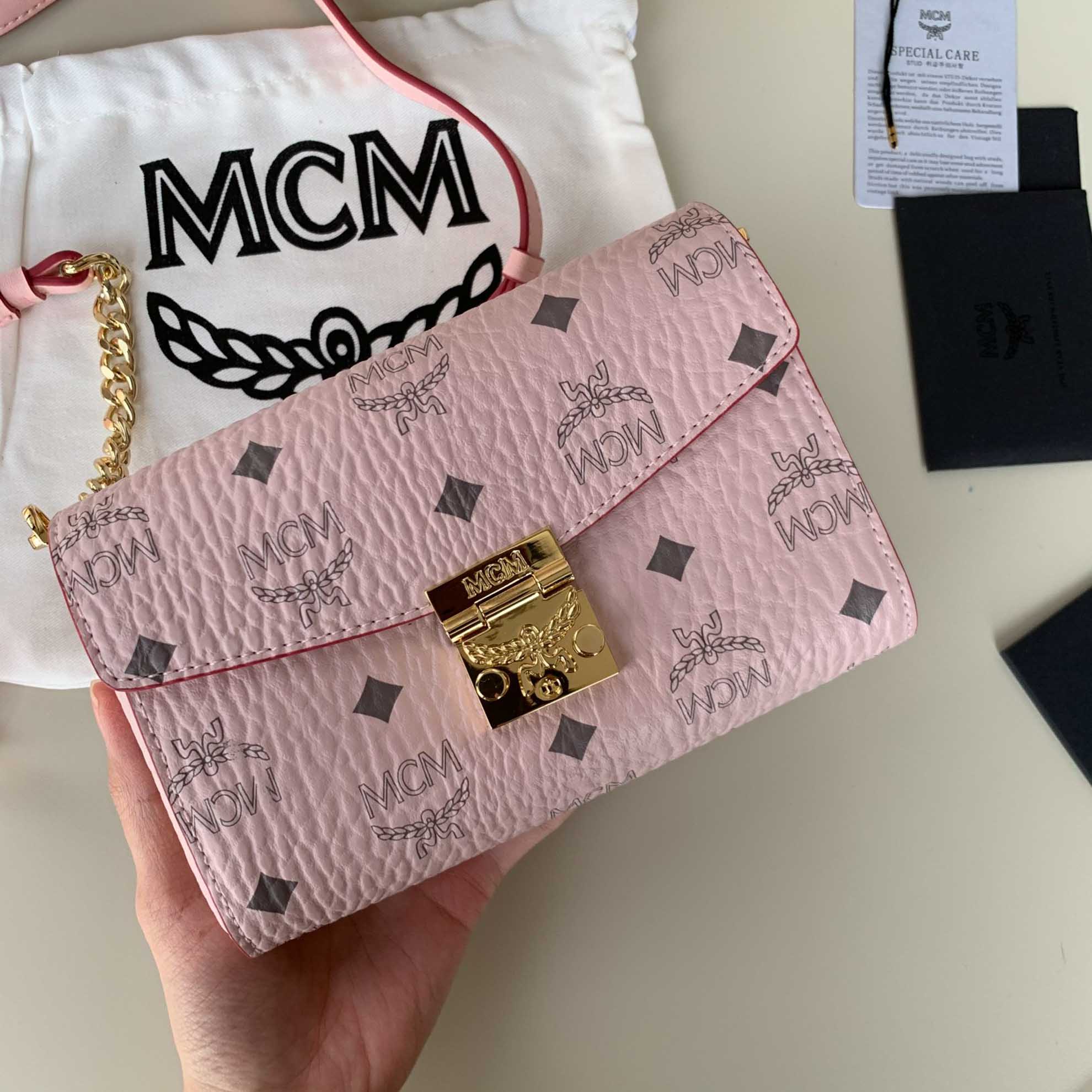 Túi MCM Small Millie Crossbody in Visetos Pink