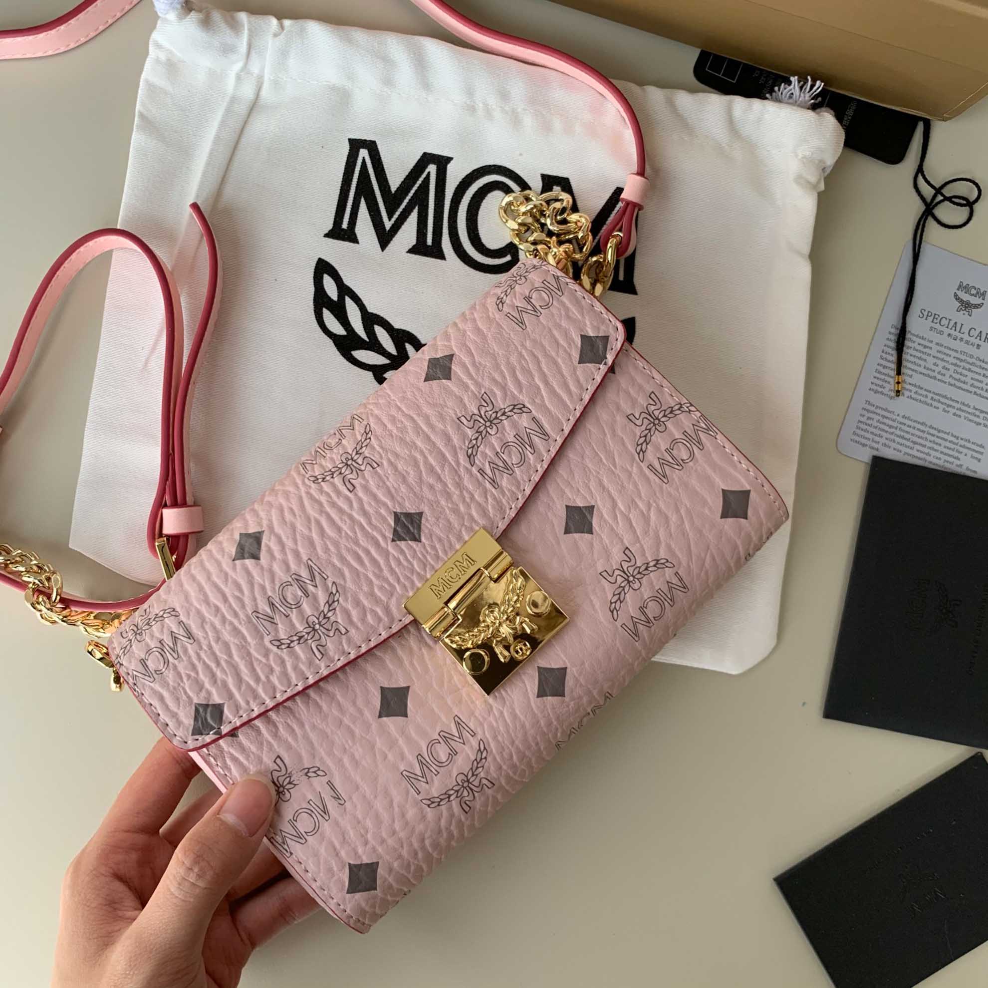 Túi MCM Small Millie Crossbody in Visetos Pink