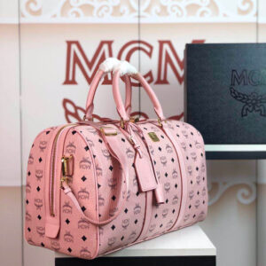 Túi MCM Traveler Weekender Bag in Visetos Pink