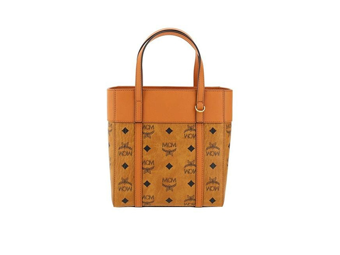 TÚI MCM Visetos Mini Aren Shopper Tote Cognac