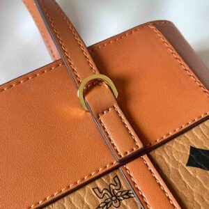 TÚI MCM Visetos Mini Aren Shopper Tote Cognac