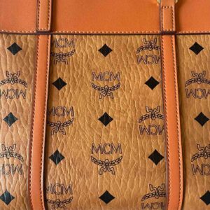 TÚI MCM Visetos Mini Aren Shopper Tote Cognac