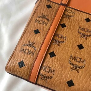 TÚI MCM Visetos Mini Aren Shopper Tote Cognac