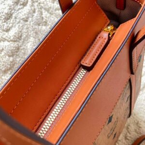 TÚI MCM Visetos Mini Aren Shopper Tote Cognac