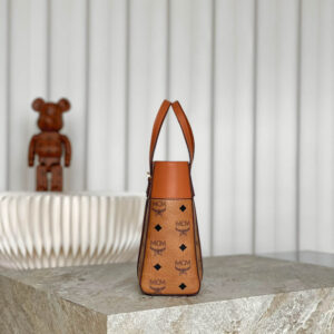 TÚI MCM Visetos Mini Aren Shopper Tote Cognac