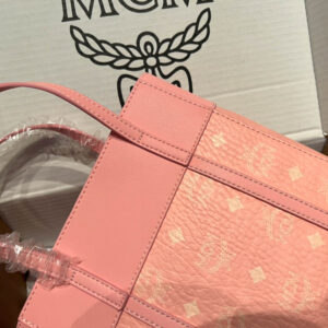 TÚI MCM Visetos Mini Aren Shopper Tote Pink