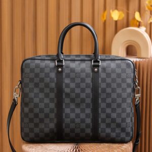 Túi Nam Louis Vuitton Porte Documents Voyage Pm Briefcase 'Black'