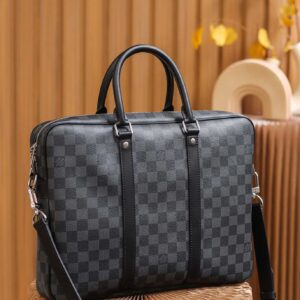 Túi Nam Louis Vuitton Porte Documents Voyage Pm Briefcase 'Black'