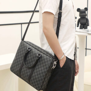 Túi Nam Louis Vuitton Porte Documents Voyage Pm Briefcase 'Black'