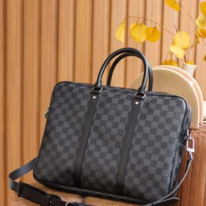 Túi Nam Louis Vuitton Porte Documents Voyage Pm Briefcase 'Black'