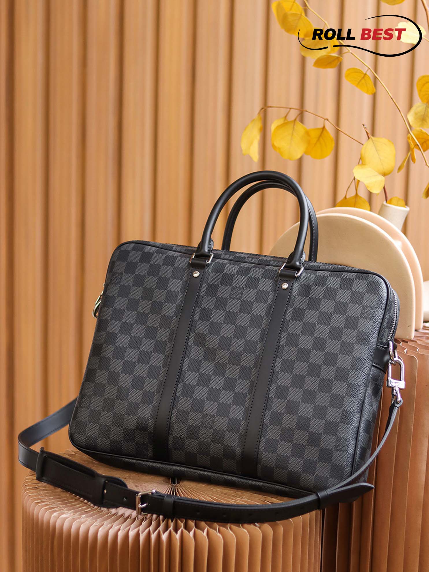 Túi Nam Louis Vuitton Porte Documents Voyage Pm Briefcase 'Black' 