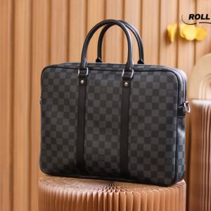 Túi Nam Louis Vuitton Porte Documents Voyage Pm Briefcase 'Black'