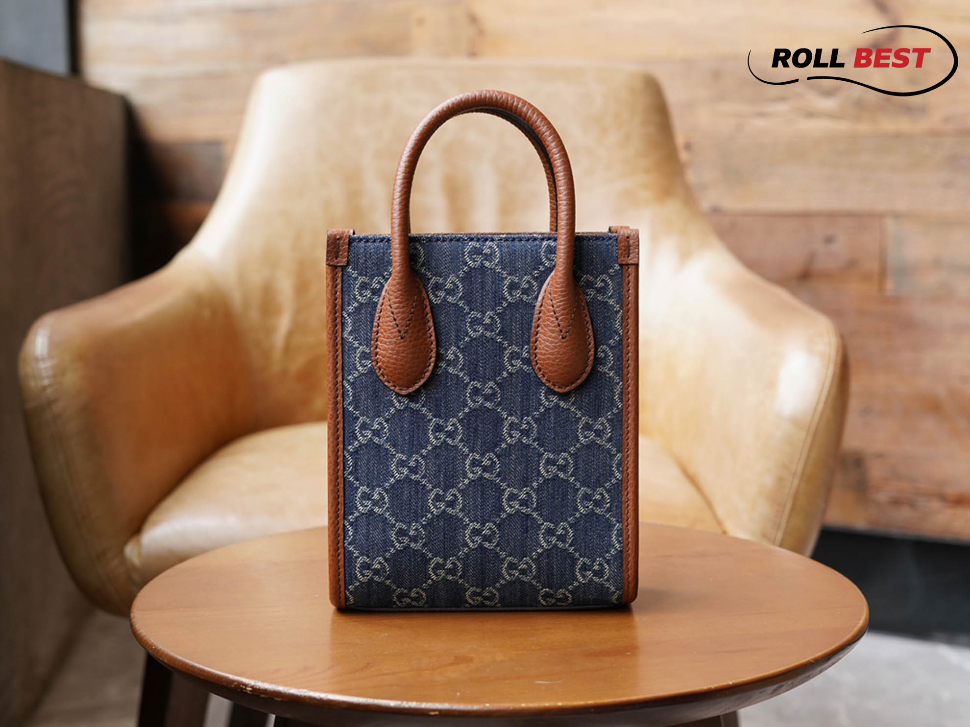 Túi Nữ Gucci Mini Tote Bag With Interlocking G 'Blue Ivory'