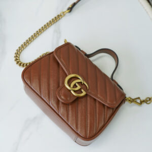 Túi Xách Gucci GG Marmont Mini Matelassé Shoulder Bag Màu Nâu