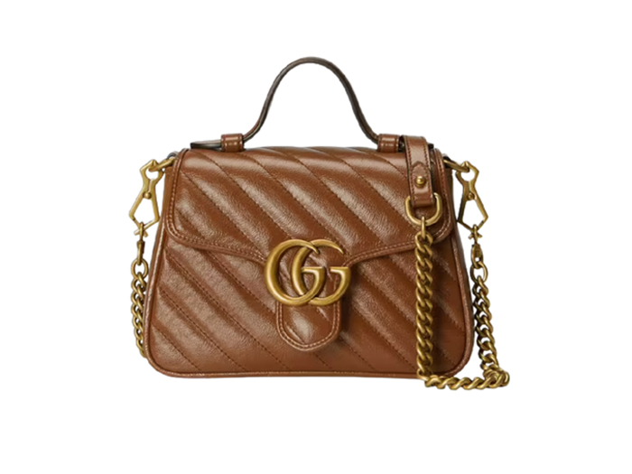 Túi Xách Gucci GG Marmont Mini Matelassé Shoulder Bag Màu Nâu