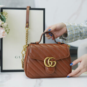 Túi Xách Gucci GG Marmont Mini Matelassé Shoulder Bag Màu Nâu