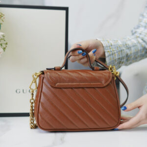 Túi Xách Gucci GG Marmont Mini Matelassé Shoulder Bag Màu Nâu