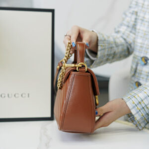 Túi Xách Gucci GG Marmont Mini Matelassé Shoulder Bag Màu Nâu