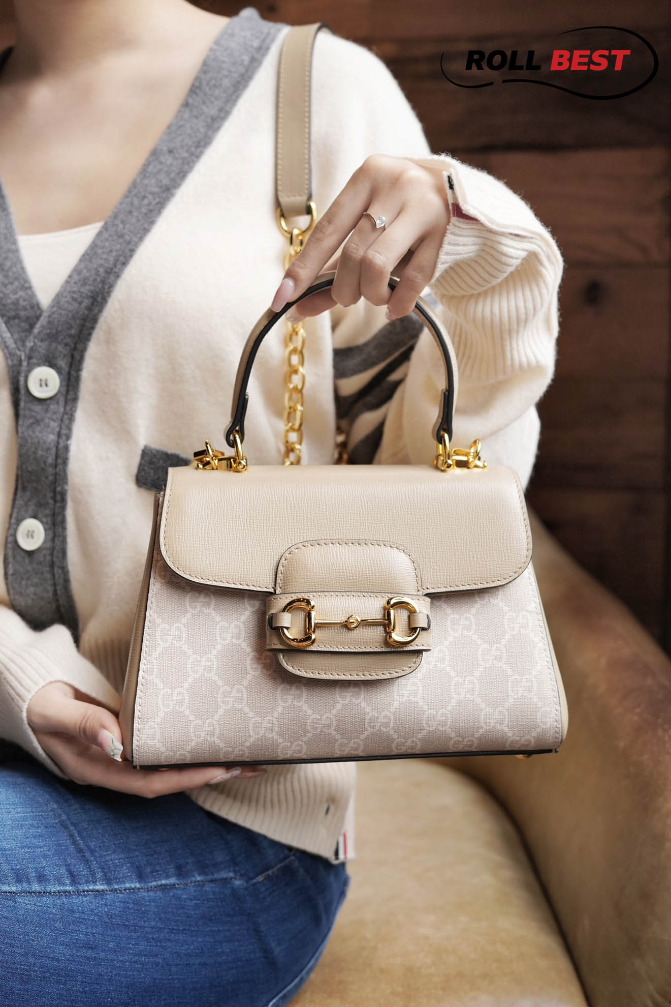 Túi xách Gucci Horsebit 1955 MINI Bag - Beige 